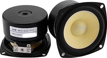 Speaker Driver, 3 Inch Full Range Speaker Driver 4/8 Ohm 15W for DIY Bookshelf Amp Home Theater Pack of 2(8 Ohm Square)