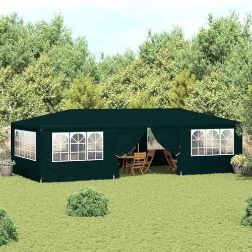 Qnhdfrt Partyzelt Gartenzelt 4x9 m Grün 90 g/m² PE wasserabweisend und stabil für Gartenfeste und Events