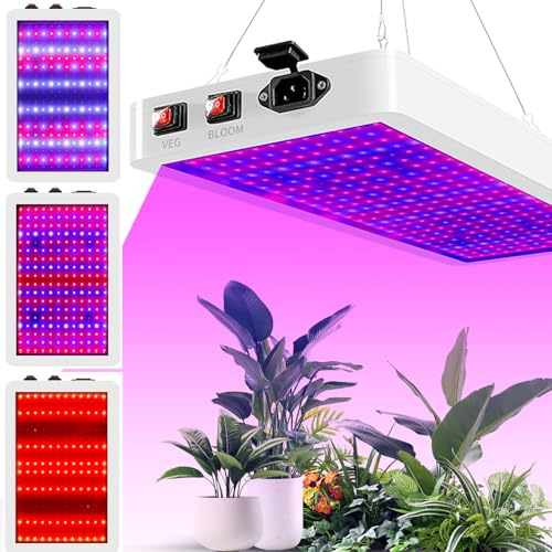 Grow Lampe Vollspektrum, 216 LEDs 300W, 3 Modi, Großflächig 20㎡, Höhenverstellbar, Wasserdicht und Staubgeschützt - Pflanzenwachstum Optimiert, Effiziente Wärmeableitung, Für
