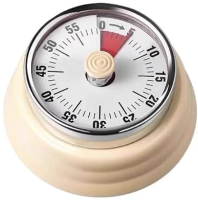 lluoqian Living Room Mechanischer Küchentimer – 72 dB Alarmfunktion, Zeitmanagement-Uhr for Zuhause for Backen und for Selbstdisziplin(Rice White)