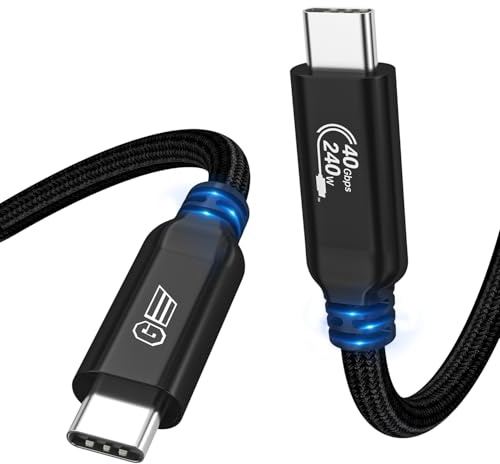 GeoHN.G USB 4 Kabel 2M, USB C Videokabel für Thunderbolt 4 mit PD 240W, 8K@60Hz 40Gbps Link Cord für MacBook, Hub, SSD, iPhone 17/16, Dockingstation, eGPU, Monitor und Mehr