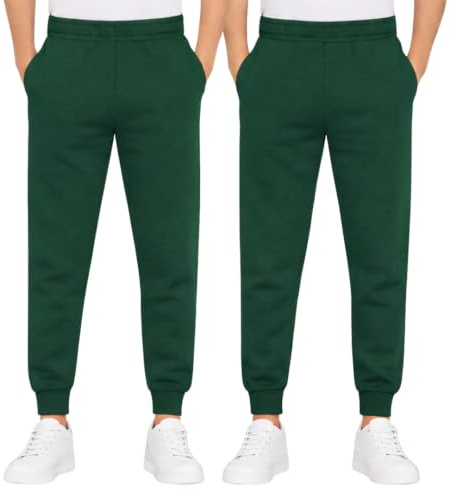IMFAA Kids School Joggers – Boys & Girls Fleece Tracksuit Bottoms, Elastic Waist Cuffed PE Jog Pants for Sports