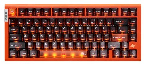 ATK RS7 Air Esports Hall Effect Keyboard 75% 81-Key, 0.08 ms Latency, Frosted PC Keycaps (Orange/Iceblade)