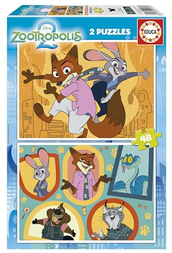 Educa - Zootropolis 2 | Set mit 2 Kinderpuzzles à 48 Teilen | Empfohlen für Kinder im Alter von 4, 5 und 6 Jahren (20463)