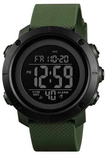 Militär Uhr Herren Armbanduhr Digital Outdoor Sport Uhren 5 ATM Wasserdicht Tactical Watch for Men Große Digitaluhr Military Herrenuhr Männer Junge Senioren 12/24H Kalender Datum Wecker Timer Stoppuhr