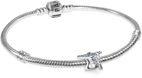 PANDORA Damenarmband Starterset Silber Funkelnder Blauer Absolventen-Hut | Schmuck-Bundle für Frauen, Armband mit Charm, symbolisches Geschenkset
