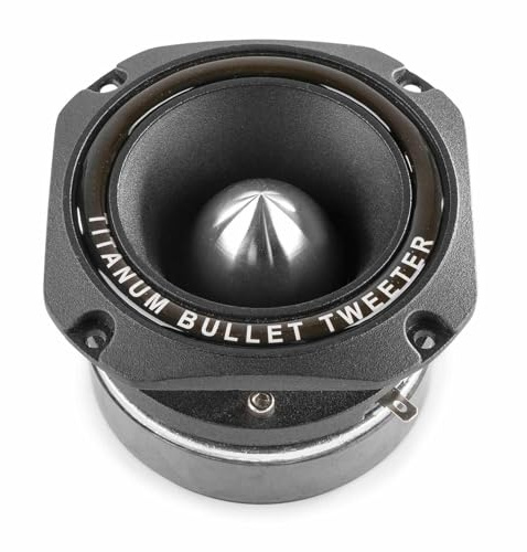 Skytec Titanium Bullet Hochtöner-Treiber, 100 W, 44 mm Schwingspule, 4,3 cm, 4–8 Ohm, 1,5 kHz-20 kHz Frequenzgang, Ersatz oder Upgrade Lautsprecher-Komponente, professioneller
