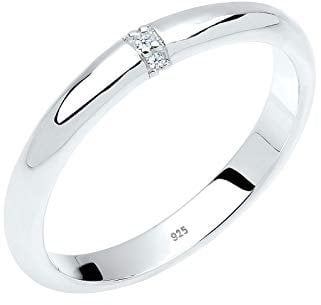 Elli DIAMONDS Ring Damen Klassisch mit Diamant (0.04 ct.) in 925 Sterling Silber