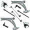 BESTPRICE 2x Querlenker Vorderachse vorne links & rechts mit Traggelenk, 2x Spurstangen mit Spurstangenkopf, 2x Koppelstange vorne, Kompatibel mit A udi Q3 (8UB, 8UG), SEAT ALHAMBRA (710, 711), VW CC