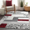 Teppich Günstig Patchwork Design Modern Wohnzimmerteppich In Grau Rot Weiß, Größe:80x150 cm