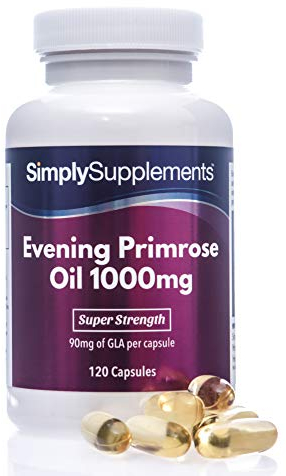 Huile d'Onagre Super Forte 1000mg | 120 gélules à libération rapide | Soutien à l'équilibre hormonal, Formule pour une peau saine avec Vitamine B6 | Approuvé par les BPF | Fabriqué au Royaume-Uni