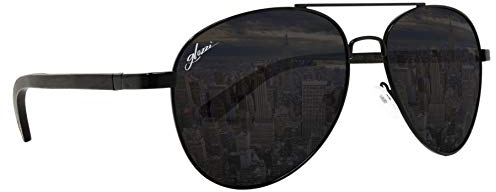 glozzi Holz Pilotenbrille Polarisierte Sonnenbrille Herren und Damen - Ebenholz