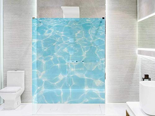 Vinilo Transparente para Mamparas de Ducha y Baños Agua | Varias Medidas 60x200cm | Adhesivo Resistente y de Fácil Aplicación | Pegatina Adhesiva Decorativa de Diseño Elegante