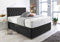 Sleep Factory's Black Suede Chesterfield Divan Bed Set & Memory Foam Mattress 3FT Single 4FT6 Double 5FT King- (6.0FT (Super King), 2 Drawers Foot End)