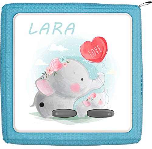 Coverlounge Schutzfolie passend für die Toniebox | Folie Sticker | Baby Elefant hält Luftballon Love mit Name personalisiert