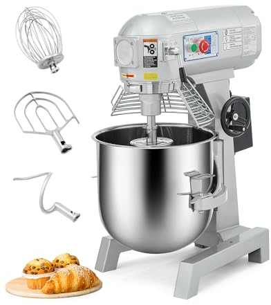 VONLUCE Profi Knetmaschine 30L Teigmaschine aus Edelstahl Höhenverstellbar Küchenmaschine Rührmaschine Spülmaschine mit 3 Geschwindigkeit, Edelstahlschüssel, 3 Rührwerkzeuge