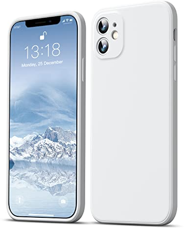GOODVISH Hülle Kompatibel mit iPhone 11, Ultra Dünn Liquid Silicone Hülle, Kameraschutz und Bildschirmschutz, Voll abgedeckte stoßfeste Handyhülle für iPhone 11 6,1 Zoll, Weiß