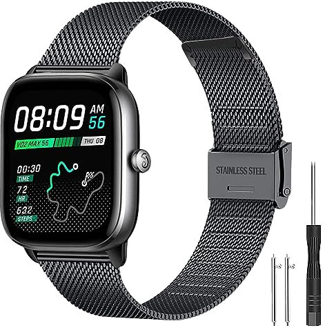 Harikiri Straps Compatible with Amazfit Active 42mm/GTS 4 Mini/GTS 4/GTS 3/Amazfit GTS 2 Mini/GTS 2/GTS 2e, 20mm Metal Strap Replacement for Amazfit Bip Lite/Bip U/Bip U Pro/Bip 3/Bip 3 Pro/GTR 42mm