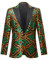 CARFFIV Herrenmode Bunte Muster Pailletten Anzugjacke (S, Green)