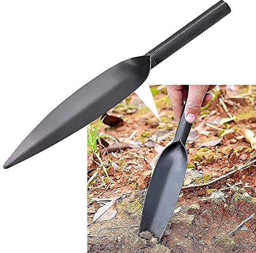 Gartenkelle aus Weidenblatt, 30,5 cm, Handschaufel aus Hartstahl, einteilig, geschmiedet, strapazierfähig, manuelles Werkzeug, zum Eintopfen, Graben und Umpflanzen, Jäten (grau)
