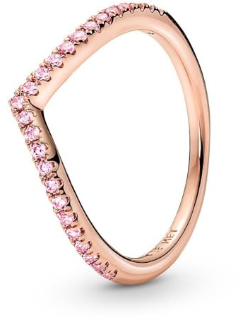 Pandora Timeless Ring Wunsch, glitzerndes Rosa, 14-karätig Roségold-vergoldet, mit elegant märchenrosa Cubic Zirkonia