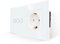 JIMEIDA Steckdose mit Lichtschalter Weiß, Glas Touch Lichtschalter mit Schuko Steckdose Unterputz, 3-Fach 1-Poliger Wandschalter mit Status-LED, 500 W/Fach