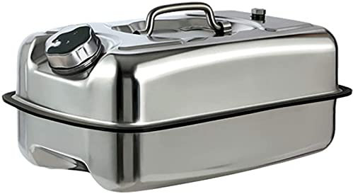 ZJDYDY Benzinkanister aus Metall 5L/10L für Benzin, Diesel und Öl – Benzinkanister aus Edelstahl 304, tragbarer Kraftstofftank mit Schlauch für Motorräder und Autos (A 10L)