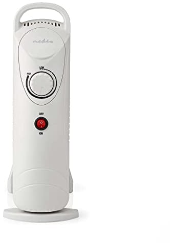 NEDIS HTOI30WT5 Mobiler Öl Radiator | 500 W | 5 Fins | Verstellbares Thermostat | 1 Hitzeeinstellung | Weiss