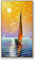 HMXQLW Voilier sur la Mer Lever Soleil Paysage Marin Toile Peinture Affiche Decoration Murale Tableau Art, Impression sur Toile Chambre Maison Decor Murale Aesthetic Art sans Cadre (20X40CM)