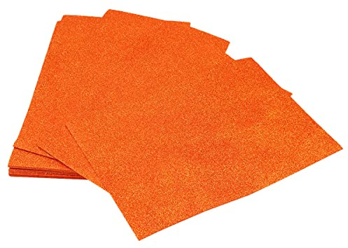 Namvo 20 Stück A4 Glitzerpapier Karton, Glitzer 250 g/m? Glitzer Farbkarton Papier Bastelkartenb?gen für DIY Basteldekoration Orange