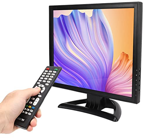 Mini Moniteur D'ordinateur 17 Pouces, 1024x768 HD Petit Moniteur de sécurité Portable écran LED Prise en Charge HDMI VGA BNC AV Entrée USB DC avec Support et Télécommande, Double