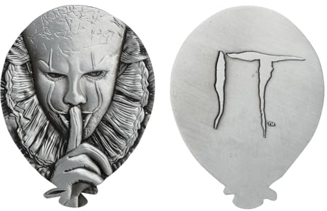 FaNaTtik IT Movie Pennywise Medallion | Officially Licensed, Limited Edition, Individually Numbered, Display Stand Included