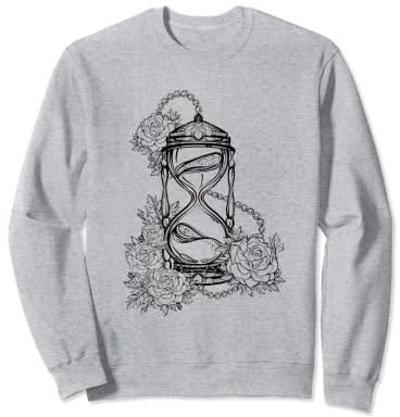 Sand Uhr Sanduhr Tattoo Rose florales Design Damen Herren Sweatshirt