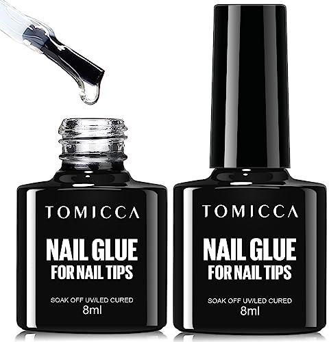 TOMICCA Colle à Ongles-Colle Faux Ongles Extra Forte,4 en 1 Gummy Base Gel et Pose Américaine Ongles Capsules, Longue Duré Nail Extend Gel UV/LED Onglerie