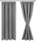 JIUZHEN Vorhang Blickdicht Gardinen kräuselband Verdunklungsvorhänge Gardinen Wohnzimmer Vorhänge Schlafzimmer Thermovorhang Grau H183 x B167 cm 2er Set