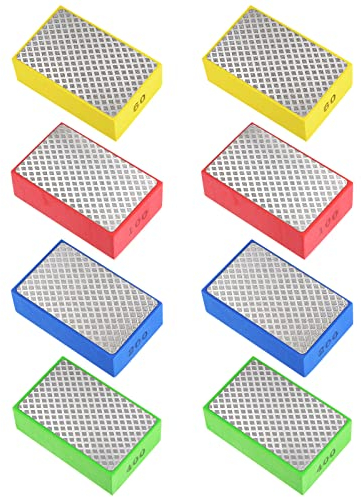 sourcing map 8Stk Polierscheibe 2Set 60# 100# 200# 400# Korn Masche Oberfläche Schleifsteine für Schleifen Keramik Glas Fliese Beton Steine Marmor Holz