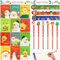 Aohcae 24 Stück Weihnachts Mini Notizblock+8 Stück Bleistift Weihnachten+3 Stück Herrscher, Weihnachts Mini Notizblock Weihnachten Mini notizbuch für Weihnachts Geschenk