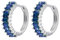 GOLDENCAT Pendientes Magic Plateados, Pendientes Aro Circonitas, Aros Pequeños con Piedras, Argollas Zircon, Aretes, Diámetro aro 15 mm, Grosor del aro 2 mm, Plata de Ley 925, Zircon Azul