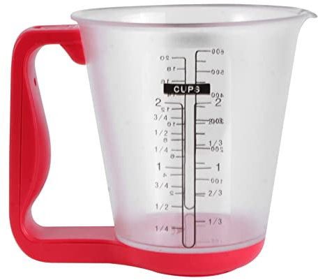 BESTonZON Bilancia Misurino da Cucina 1000G/1G Display LCD Caraffa Graduata per Liquidi e Tazza Misuratrice per Alimenti Bevande