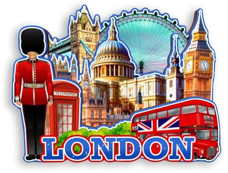 Quwsne Kühlschrankmagnet London UK Kühlschrankmagnet Stadt Reise Souvenirs Touristengeschenke 3D klassische Sehenswürdigkeiten handgefertigt Handwerk Heimdekoration -1437
