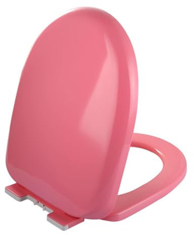 Dazzluxe Safe PP Toilet Seat, U-Shape Toilet Seats with Soft Close Lid, Quick Release Hinge for Easy Clean, Quiet No Slam Toilet Cover, Load Capacity 180Kg,Pink