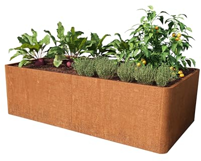 PRIMEYARD Cortenstahl Hochbeet Mario 200x107x60 cm inkl. Lochboden, Rost-Optik