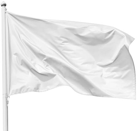 Drapeau Blanc,Drapeau De La Blanc,96x144cm Drapeau Blanc Oxford,Grand Drapeau National Blanc,Drapeau De Célébration Du Blanc,Pour D'événements Sportifs,Fêtes,Défilés,1 Pièce
