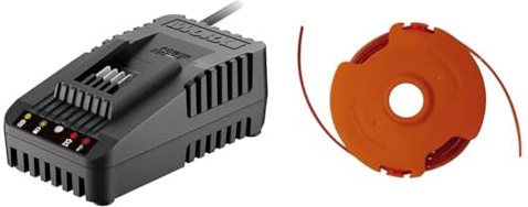 Worx WA3880 Lithium, Akku Ladestation für Powershare Akkus & WA0007 Rasentrimmer Faden für den WORX Rasentrimmer WG118E & WG119E