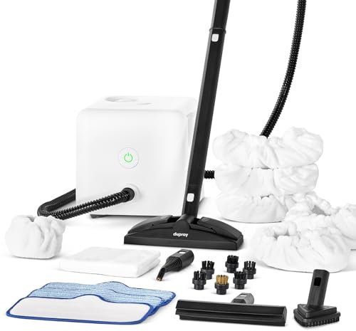 Nettoyeur vapeur Dupray Neat avec kit de 22 accessoires – Nettoyage puissant et sans produits chimiques pour sols, voiture, carrelage, joints et plus (Neat incluant 5 grands bonnets)