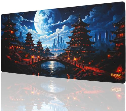 Tilt Gaming Mauspad 900x400 mm - 4 mm rutschfeste Schreibtischunterlage Groß - Speed-Oberfläche & HD-Druck - Maschinenwaschbar Mousepad XXL für Gaming und Büro - Two Worlds Desk Mat