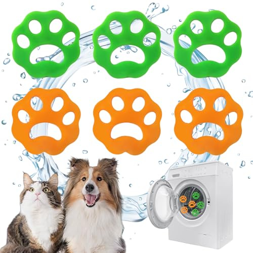 OWLMATE 6 PièCes Attrape Poils Machine a Laver Anti Poil Machine à Laver Boule Anti Poils Machine a Laver pour Animaux De Compagnie pour Nettoyer Poils