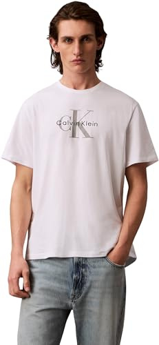 Calvin Klein Herren T-Shirt Kurzarm Monologo Tee aus Baumwolle