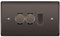BG Black Nickel 3 Gang Switch 2x Trailing Edge LED Dimmer 1x 2 Way Custom Grid