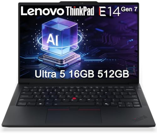 Lenovo ThinkPad E14 Gen 7 Business Laptop (14 Zoll FHD+, Intel Ultra 5 226V (> AMD Ryzen 7 250), 16GB 8533 MT/s DDR5, 512GB SSD), IPS entspiegelt, leichter AI-PC, 2X Thunderbolt 4, MIL-STD, Win 11 Pro